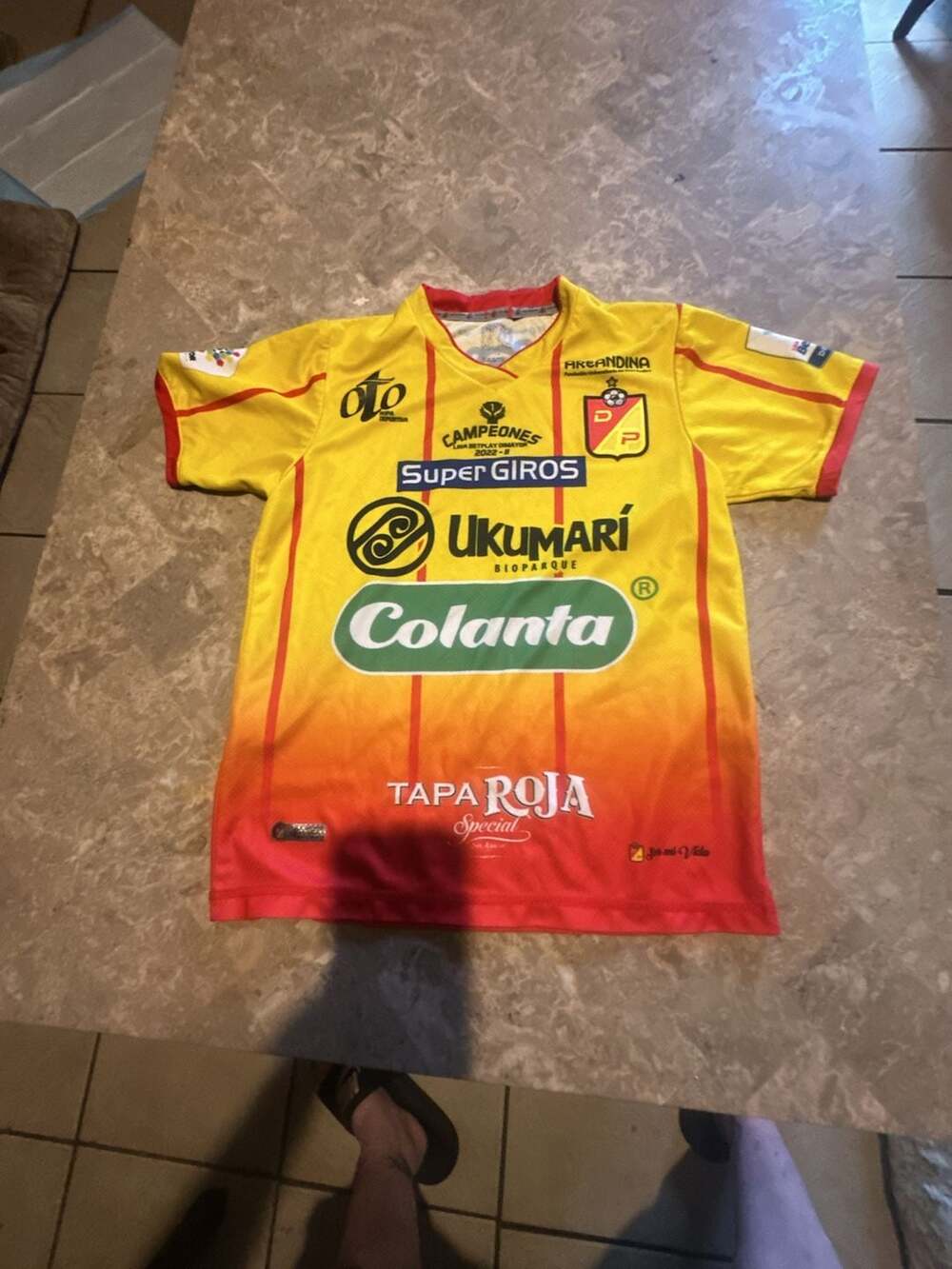 Deportivo Pereira 2022-II Campeones Home Soccer Jersey Y14-16 Adult XS